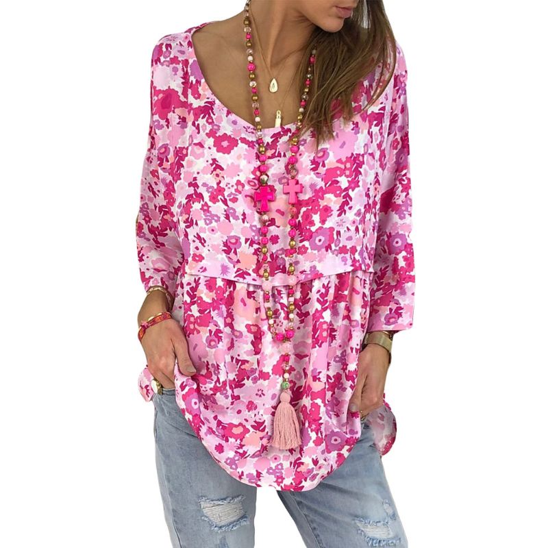 Áo Sơ Mi Tay Ngắn Dáng Rộng In Hoa Kiểu Vintage Thời Trang Mùa Hè 2019 Cho Nữ