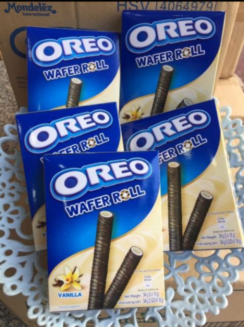 Bánh quế Oreo Wafer Roll. Hộp 3 gói 6 bánh 54g. Có đủ vị: vani, sô