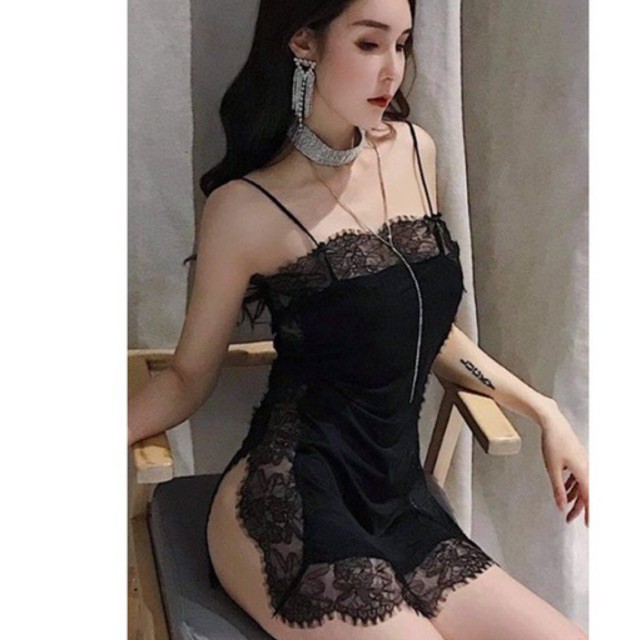 Váy ngủ chất thun lạnh ôm sát ngươi slim sexy lingerie mã VN625