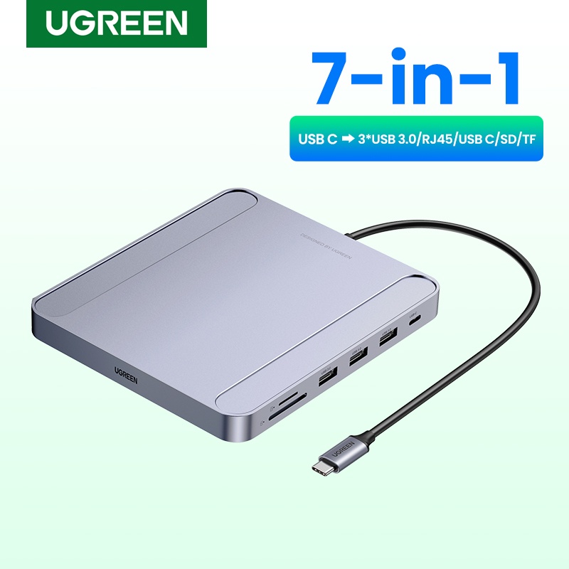 Ugreen HUB Đọc Thẻ Nhớ 5 Trong 1 Type C / TF / Micro SD / Micro SD / USB 3.0 Cho iMac / MacBook / iPad Pro Air
