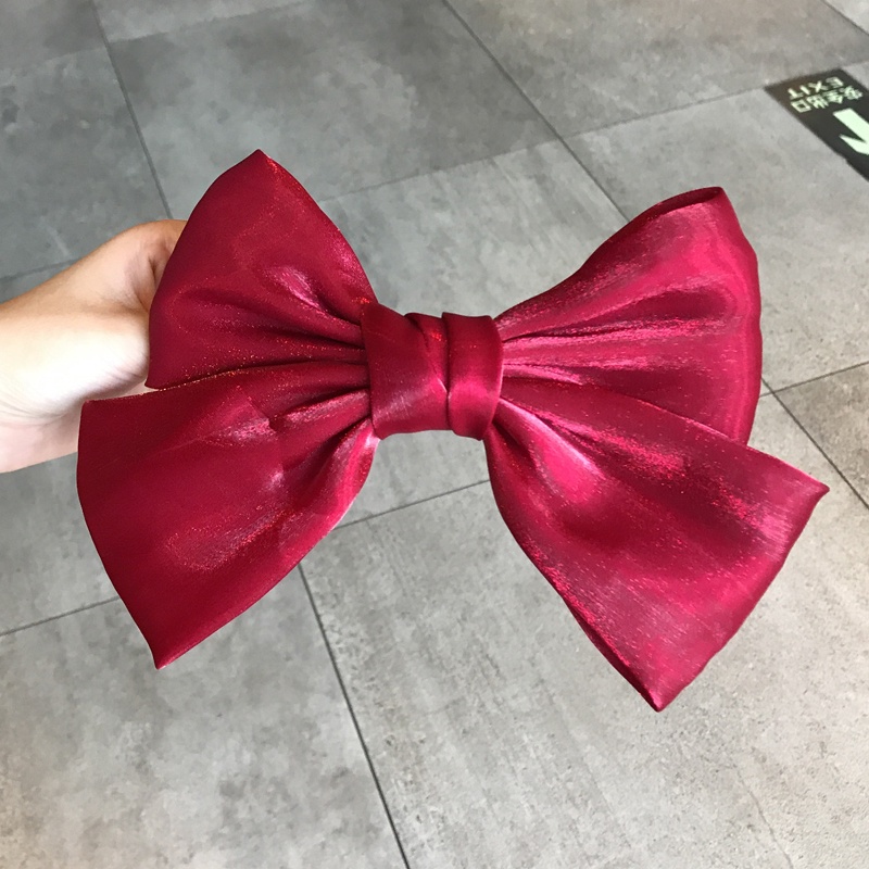 Kẹp Tóc Hình Nơ Chất Liệu Vải Satin Phong Cách Hàn Quốc Cho Nữ