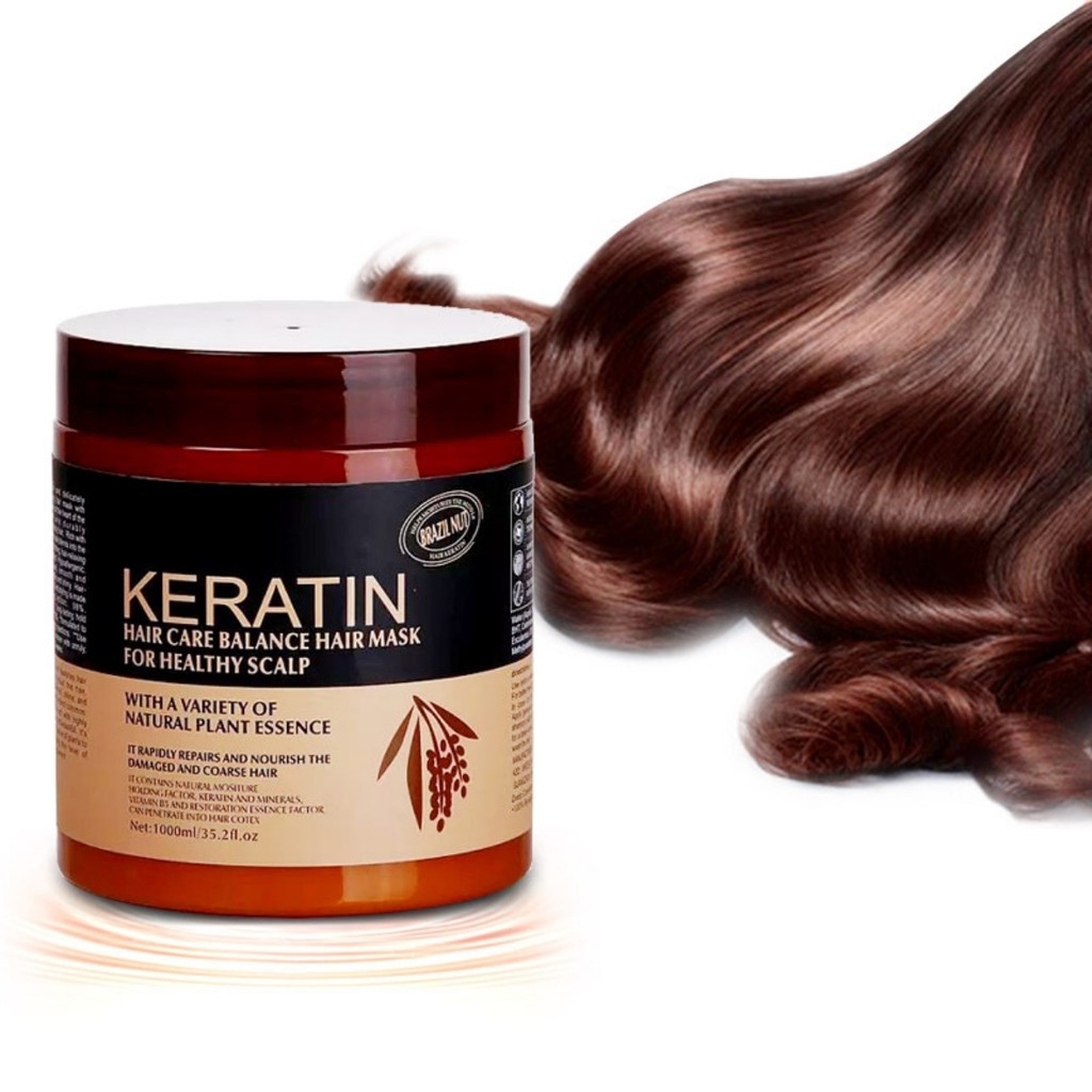 Kem ủ tóc KERATIN COLLAGEN 1000ML LAVENDER BRAZIL NUT - Ủ Hấp Tóc Cung Cấp Cưỡng Chất KERATIN