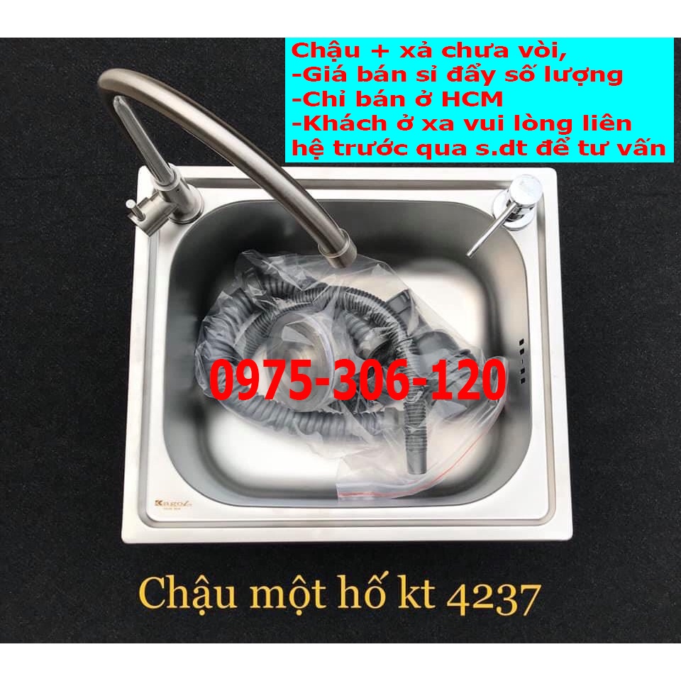 GIÁ SIÊU SỈ ĐỂ ĐẨY SỐ LƯỢNG Chậu Rửa Chén Bát INOX SUS 304 N37 4237 Tặng Bộ Xả chậu