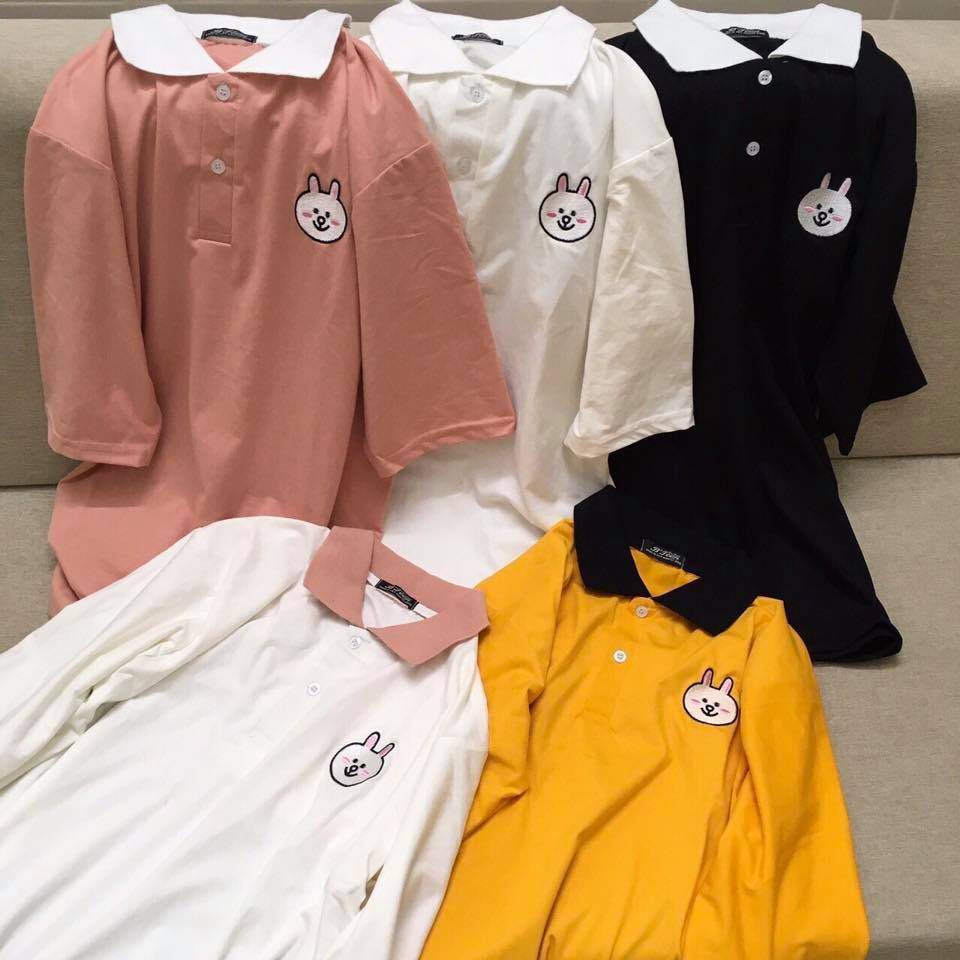 Áo Thun Polo Tay Lỡ, Áo Polo Tay Lỡ Phối Cổ Khác Màu - Áo Polo Mix Unisex - mm