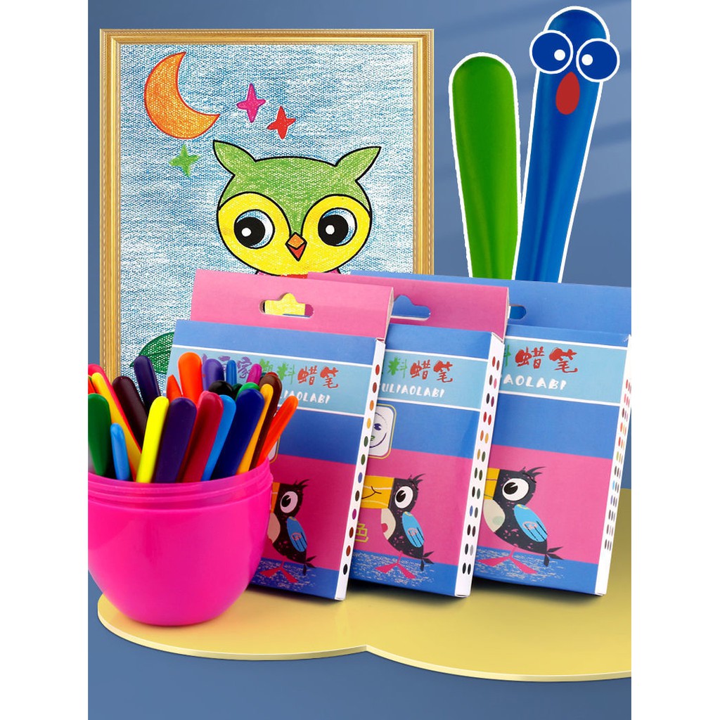 [Tặng 10 Tranh] Bộ 36 Bút Màu Sáp Hữu Cơ 100% Tự Nhiên An Toàn Cho Bé Cho Bé Tập Vẽ - Dumi Shop