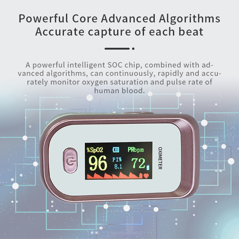 flgo Mini Protable Bluetooth Fingertip Pulse Oximeter Heart Rate Blood Oxygen Saturation SpO2 PR PI Monitor LCD Display Family Aerobic Exercise Measure Activity Tracker