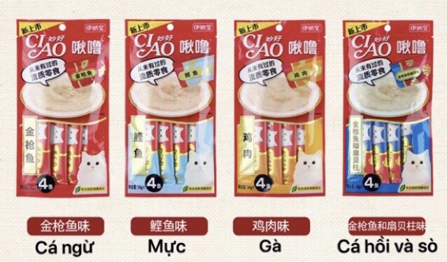 Súp thưởng CIAO 4 que dạng cream cho mèo
