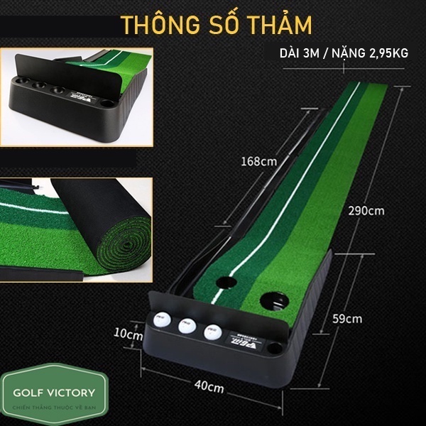 THẢM TẬP PUTTING GOLF NHỰA TẶNG BÓNG TẬP