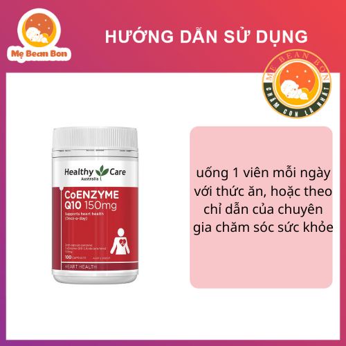 Viên uống Healthy Care CoEnzyme Q10 150mg (150v) - Úc, bổ trợ tim cho người lớn từ 18 tuổi