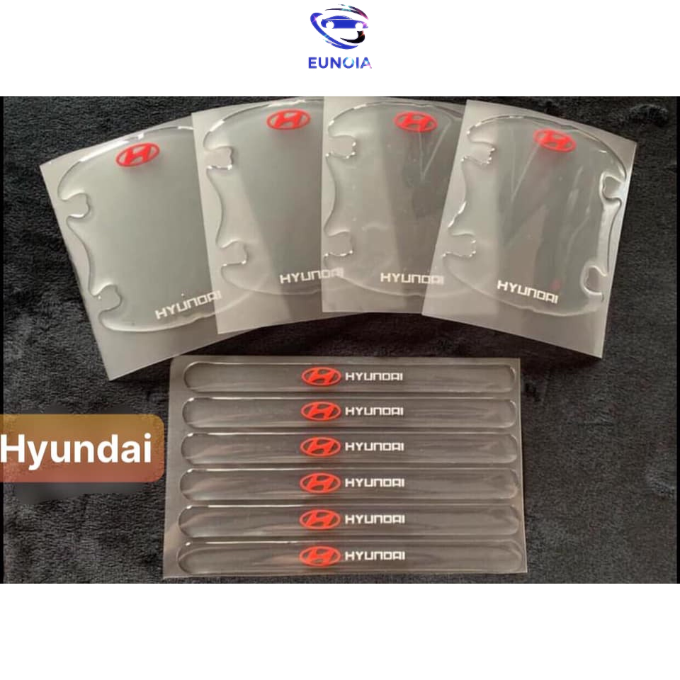 [HUYNDAI] Bộ 10 Miếng Dán Silicon Chống Xước Hõm Cửa, Tay Nắm Cửa , Gương Ô Tô Xe Hơi Có Logo Hãng Xe Huyndai