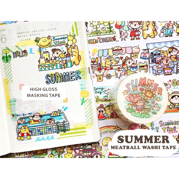 Băng keo washi tape hãng Meatball - 10 mẫu