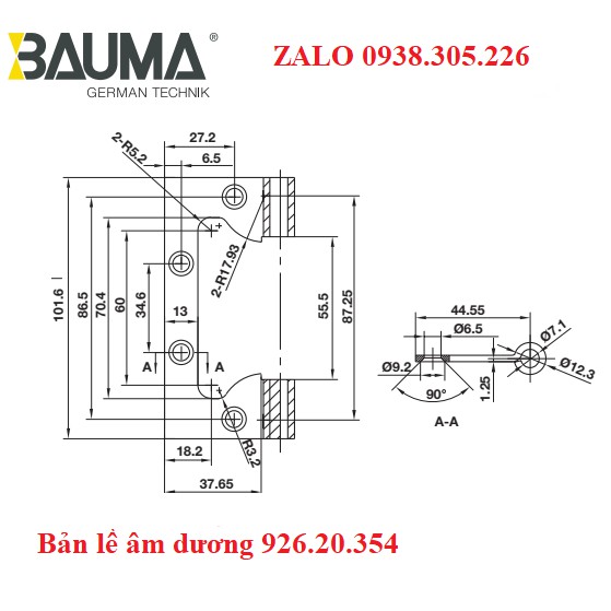 Bản lề âm dương 926.20.354