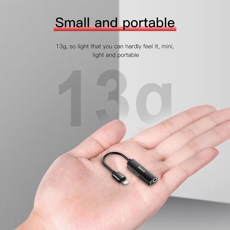 Cáp chuyển cổng Táo sang jack 3.5mm Baseus CALL52 (L52) - tích hợp thêm 2 cổng Táo phụ (nhiều màu)