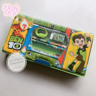 SET BỘ DỤNG CỤ HỌC TẬP 6 MÓN HÌNH BEN10 MÀU XANH LÁ (THÁI LAN) - 200BVBEN9535170 - (23x12cm)