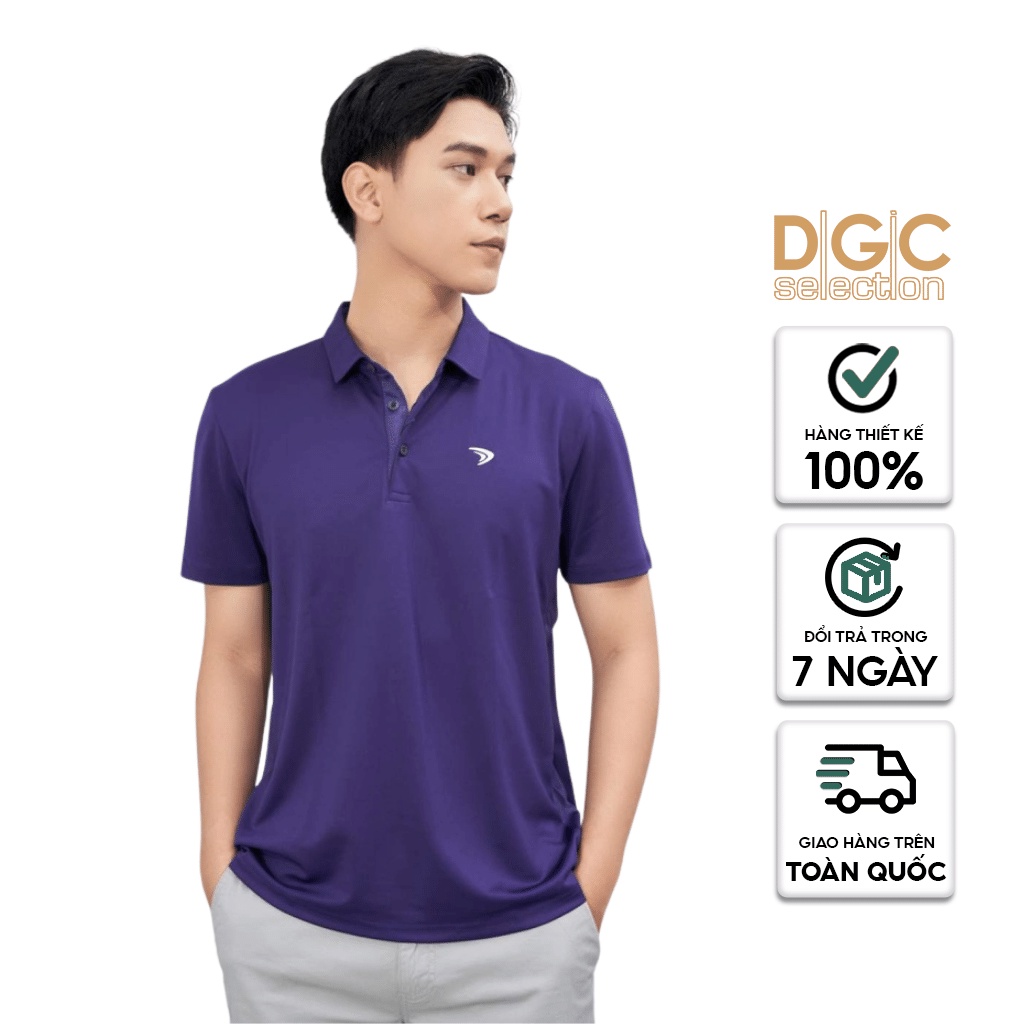 Áo Polo Nam ngắn tay DGCs màu tím đậm kiểu dáng Regular Fit năng động, vải Polyester thoáng mát bền đẹp SAP2020M