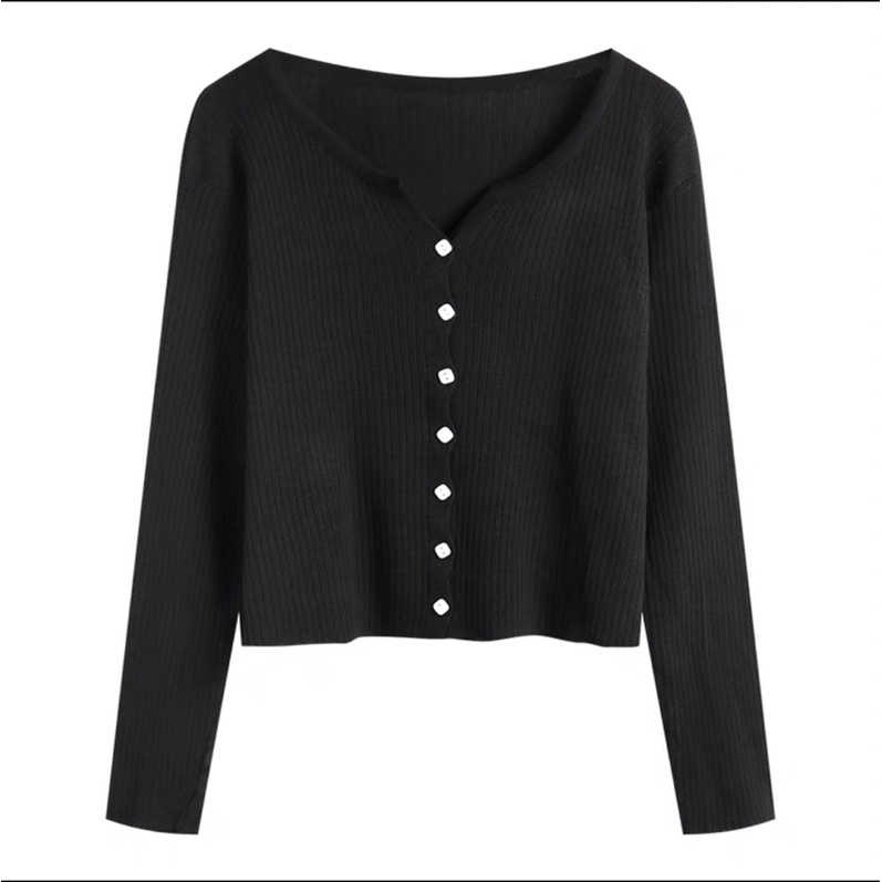 Cadigan cổ V cúc vuông siêu xinh