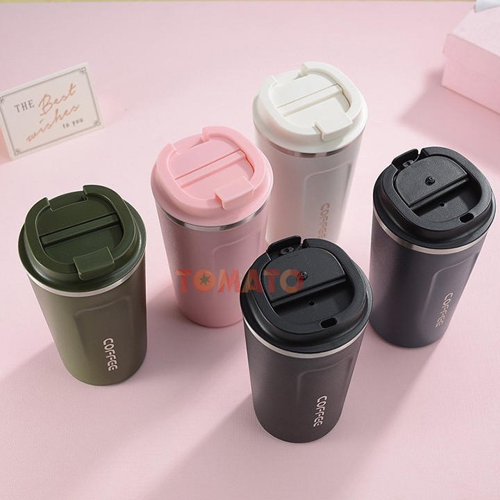 Ly giữ nhiệt Coffee 500ml lõi inox 304 cao cấp, cách nhiệt tốt, phong cách Hàn Quốc cầm tay sang trọng - Phụ Kiện Tomato