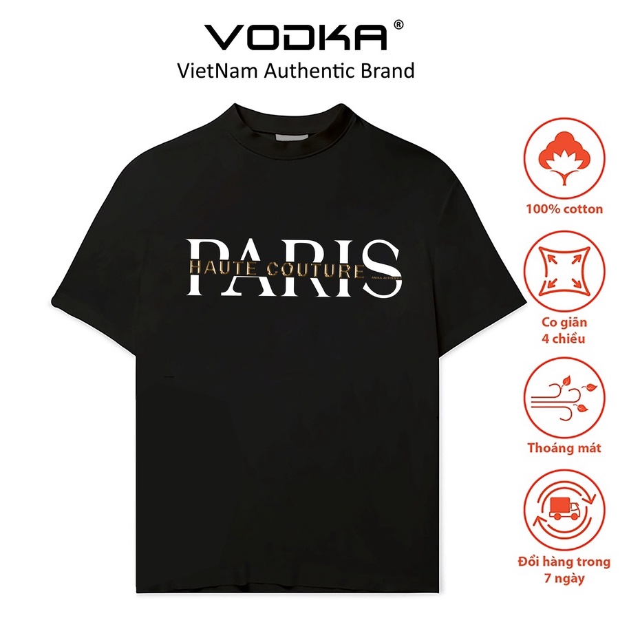 Áo thun Nam Nữ tay lỡ Paris, Áo thun Unisex form rộng chất 100% cotton cao cấp