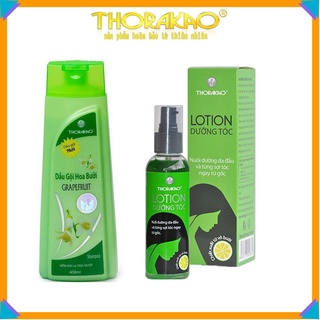 BỘ ĐÔI HOÀN HẢO DẦU GỘI VÀ XẢ HƯƠNG HOA BƯỞI THORAKAO VÀ TINH DẦU HƯƠNG VỎ BƯỞI 150MIL THORAKAO