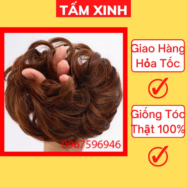 Búi tóc giả rối thời trang trung niên dầy đẹp, búi tóc rối