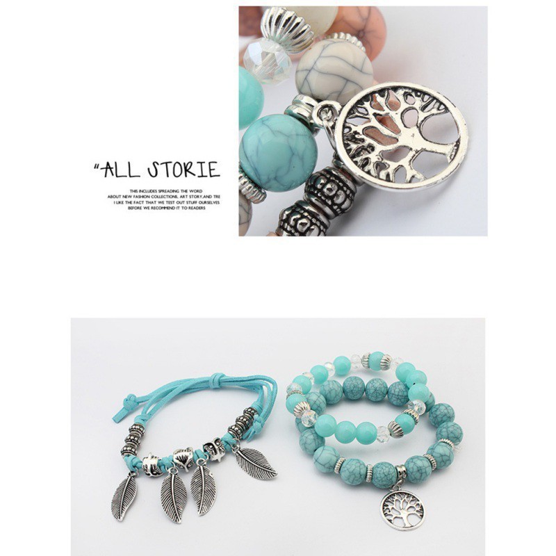 Vòng đeo tay phối chuỗi hạt kiểu Boho thời trang cho nữ | BigBuy360 - bigbuy360.vn