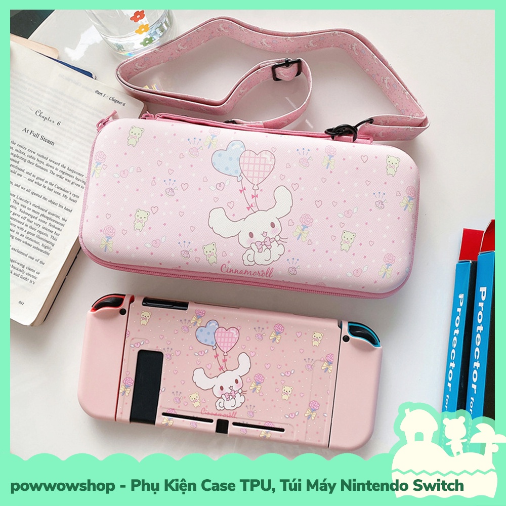 [Sẵn VN - Hỏa Tốc] Set Phụ Kiện Case Ốp TPU Dẻo, Túi Máy Cho Máy Game Cầm Tay Nintendo Switch Sanrio Cinnamoroll &amp; Purin