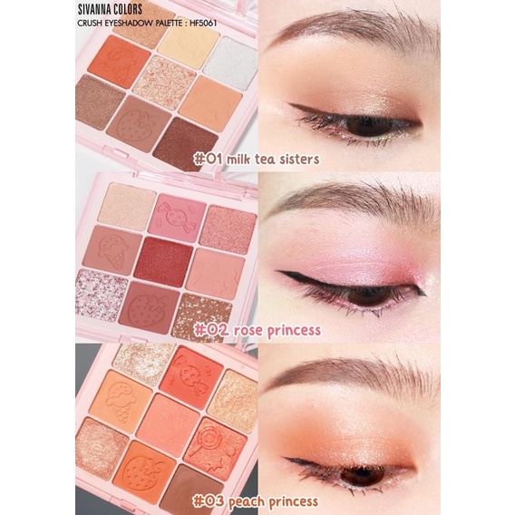 Phấn Mắt Sivanna Colors Crush Eyeshadow Palette 18g HF5061 Thái Lan