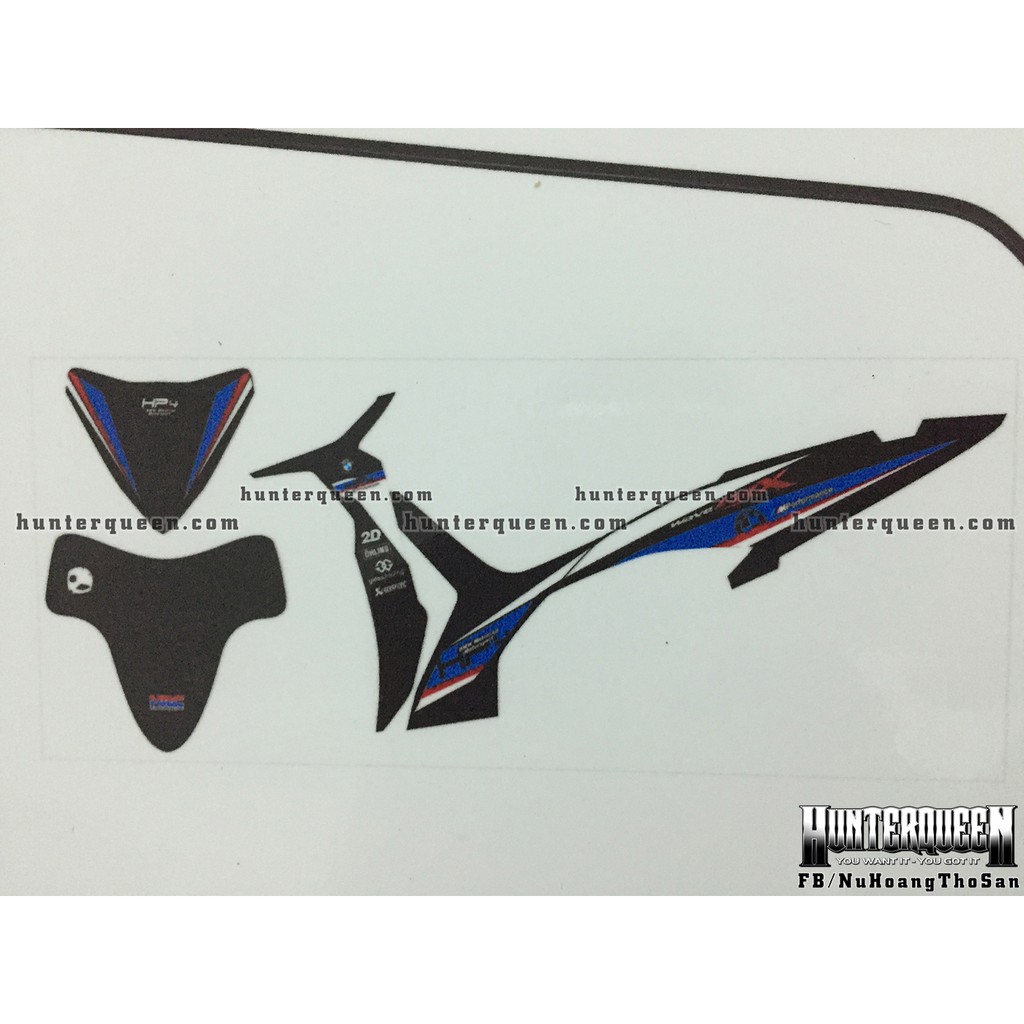 Tem rời xe WAVE RSX 2014. Mẫu tem HP4, dán xe đen. Chống nước, bền màu, sắc nét. Thay đổi theo yêu cầu. Chất lượng cao.