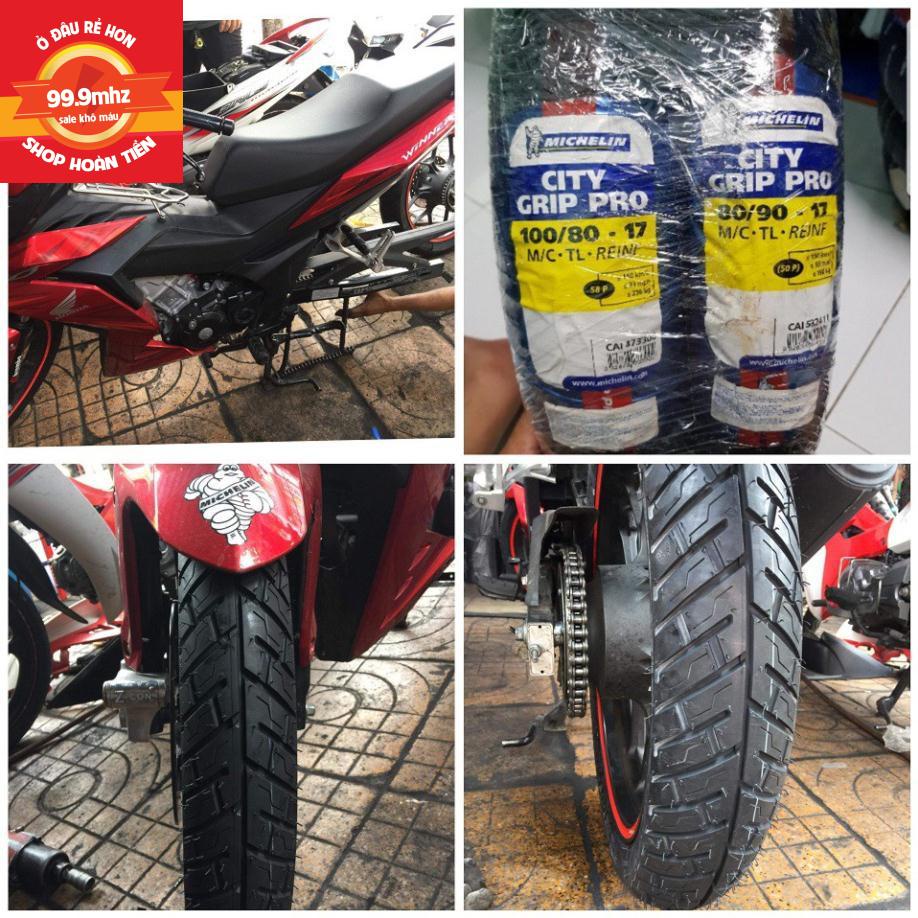 Cặp vỏ lốp xe Michelin City Grip Pro cho Ex150, Winner xuống bánh size 80/90-17 và 100/80-17, vỏ ko ruột - giá 1 cặp.