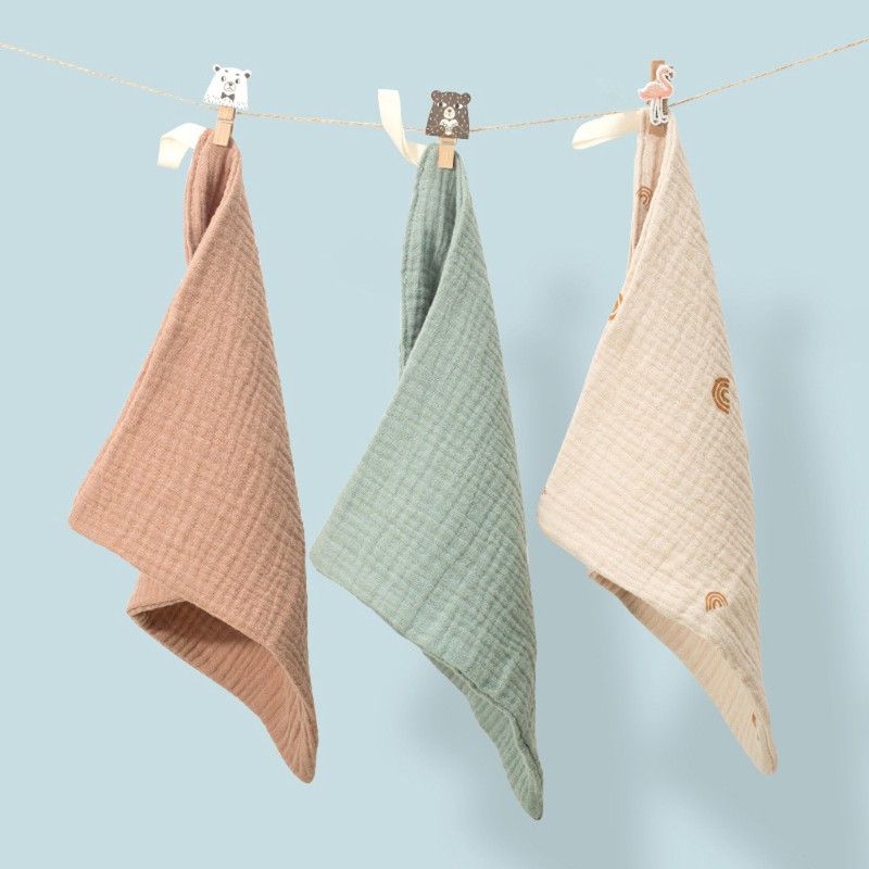 (Hàng Mới Về) Set 5 Khăn Lau Cotton Mềm Mịn Thấm Hút Tốt Cho Bé