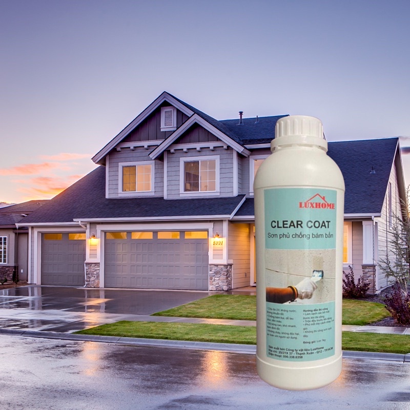 Sơn chống thấm, phủ bóng, chống bám bẩn, tia uv ClearCoat Lotacom Nhà Xinh
