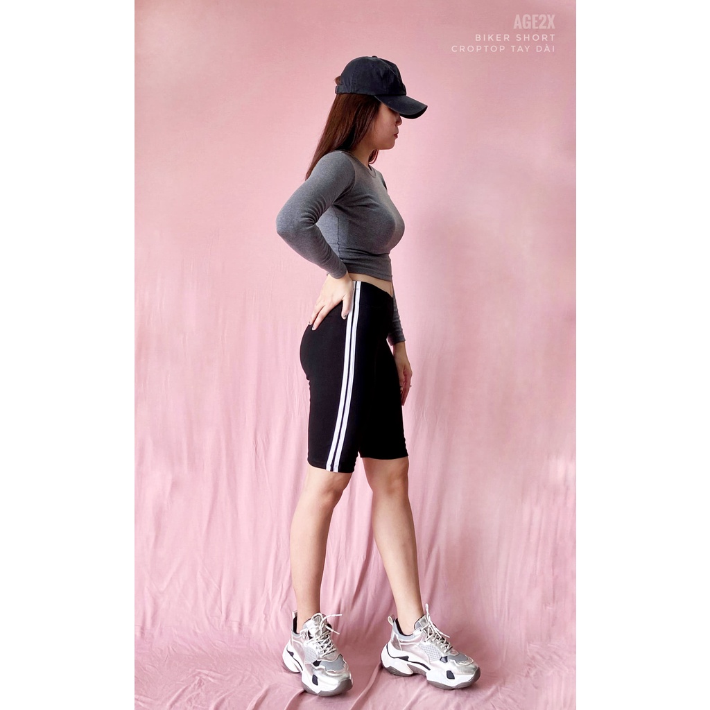 Quần Legging-Biker, legging đùi, chất Borib dầy dặn, siêu co giãn, có 2 túi thật tiện dụng, hàng chính hãng AGE2X | BigBuy360 - bigbuy360.vn