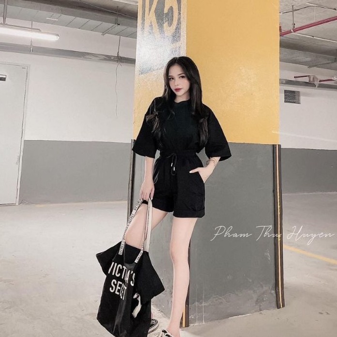 [Chất Đep] Set Đùi Trơn Thụng Cộc Tay Mát💖FREESHIP💖 Set Quần Short Áo Phom Rộng Tay Lỡ Xinh xắn