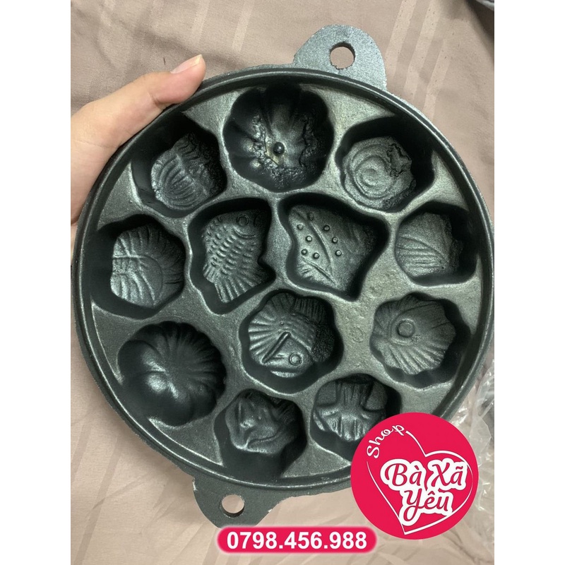 Loại Lớn _ Khuôn làm bánh bông lan chống dính Huỳnh Anh 12 bánh Chống Dính - BX0659
