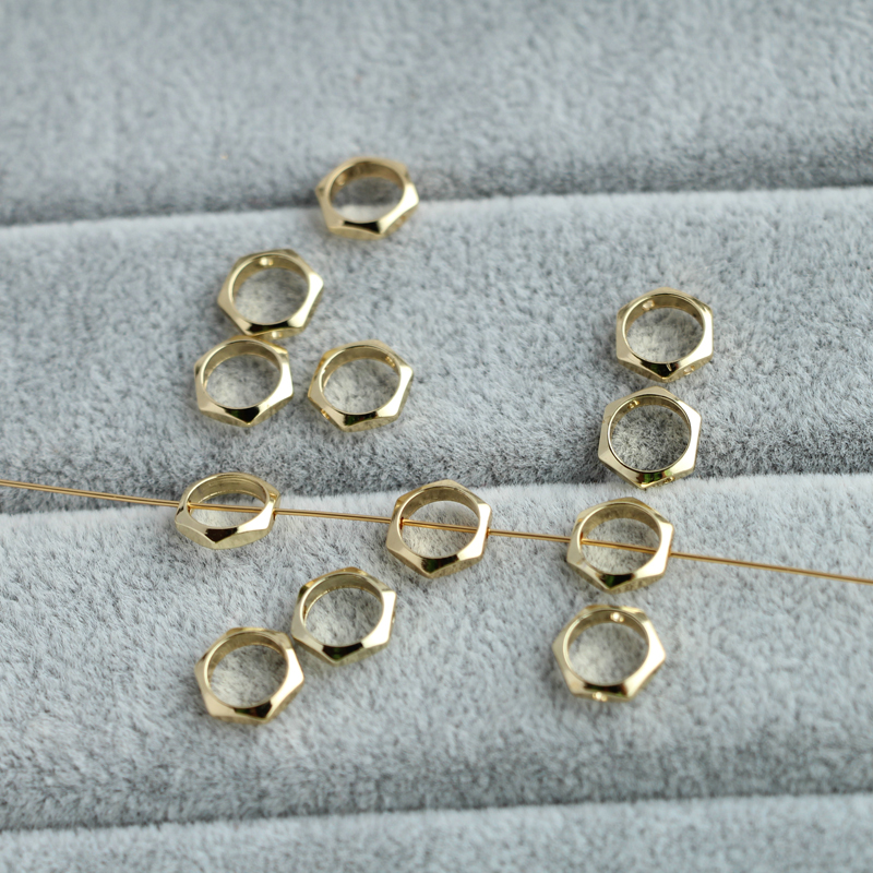 Set 10 Vòng Tay Mạ Vàng 14K Đính Hạt Lục Giác