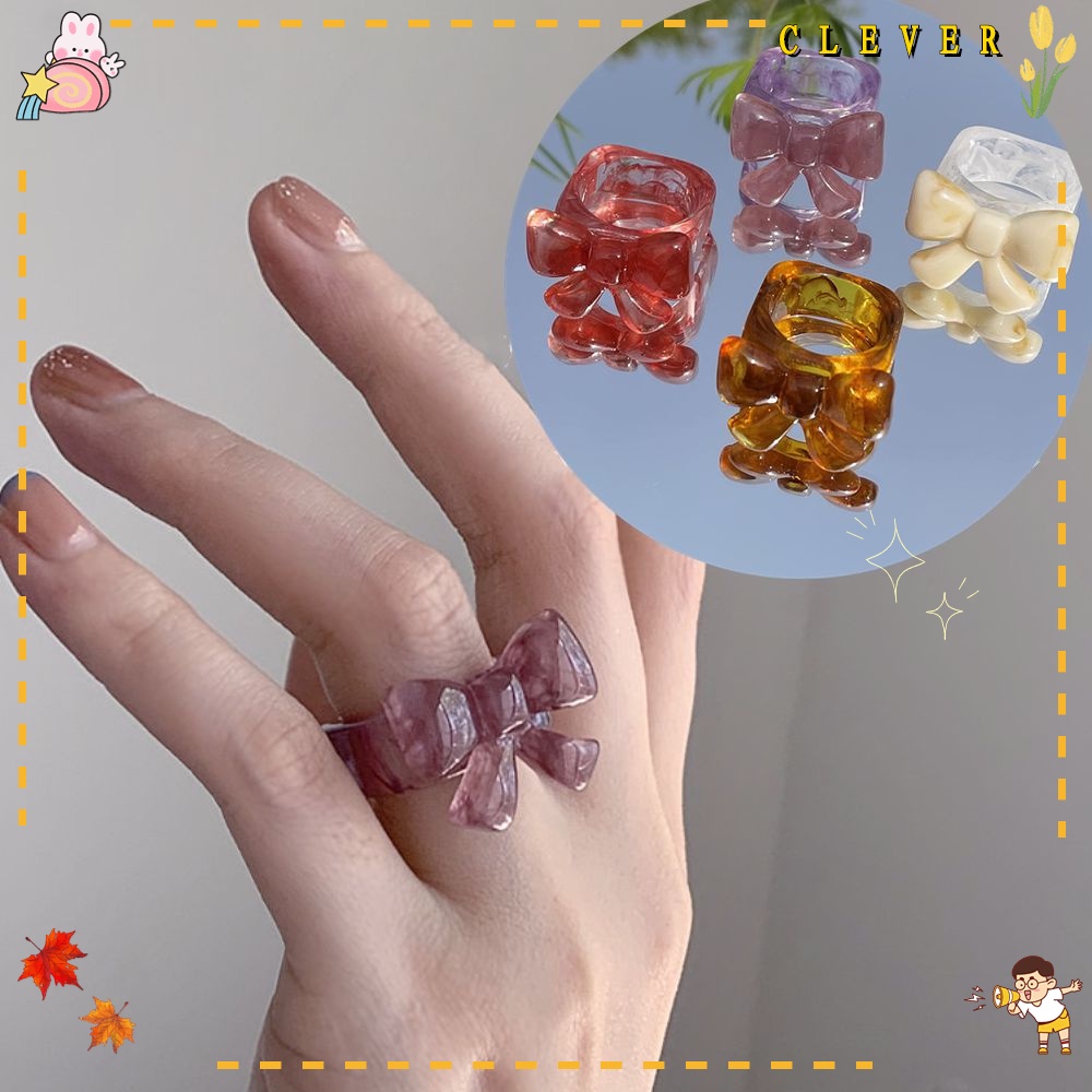 Nhẫn Nhựa Trong Suốt Thiết Kế Đơn Giản Cho Nữ