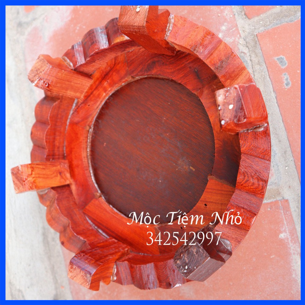 Kỷ tròn đôn chân tròn,đế kê bát hương Cao 9cm gỗ hương