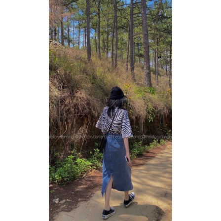 [STR] Chân váy jean dáng dài, xẻ vạt CV266 | BigBuy360 - bigbuy360.vn