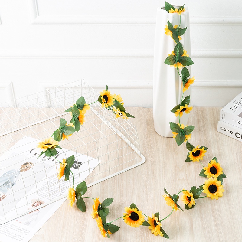 Vòng Hoa Hướng Dương Giả 250Cm Trang Trí Nội Thất