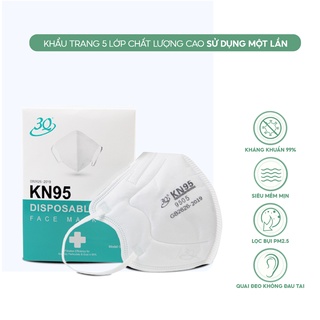 Hộp 10 cái Khẩu Trang KN95 9505 3Q 5 lớp chống vi khuẩn, kháng bụi mịn PM 2.5