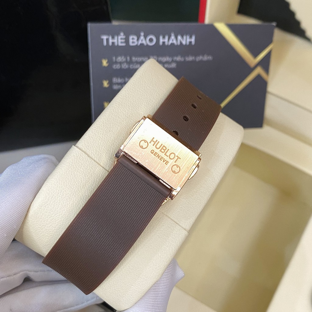 [Fullboxx 1:1] Đồng hồ nữ Hublot mặt tròn đính viền đá dây cao su vani cao cấp DHN608 SHOP133 | BigBuy360 - bigbuy360.vn