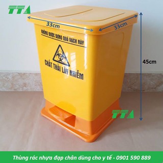 Thùng rác nhựa đạp chân dùng cho y tế