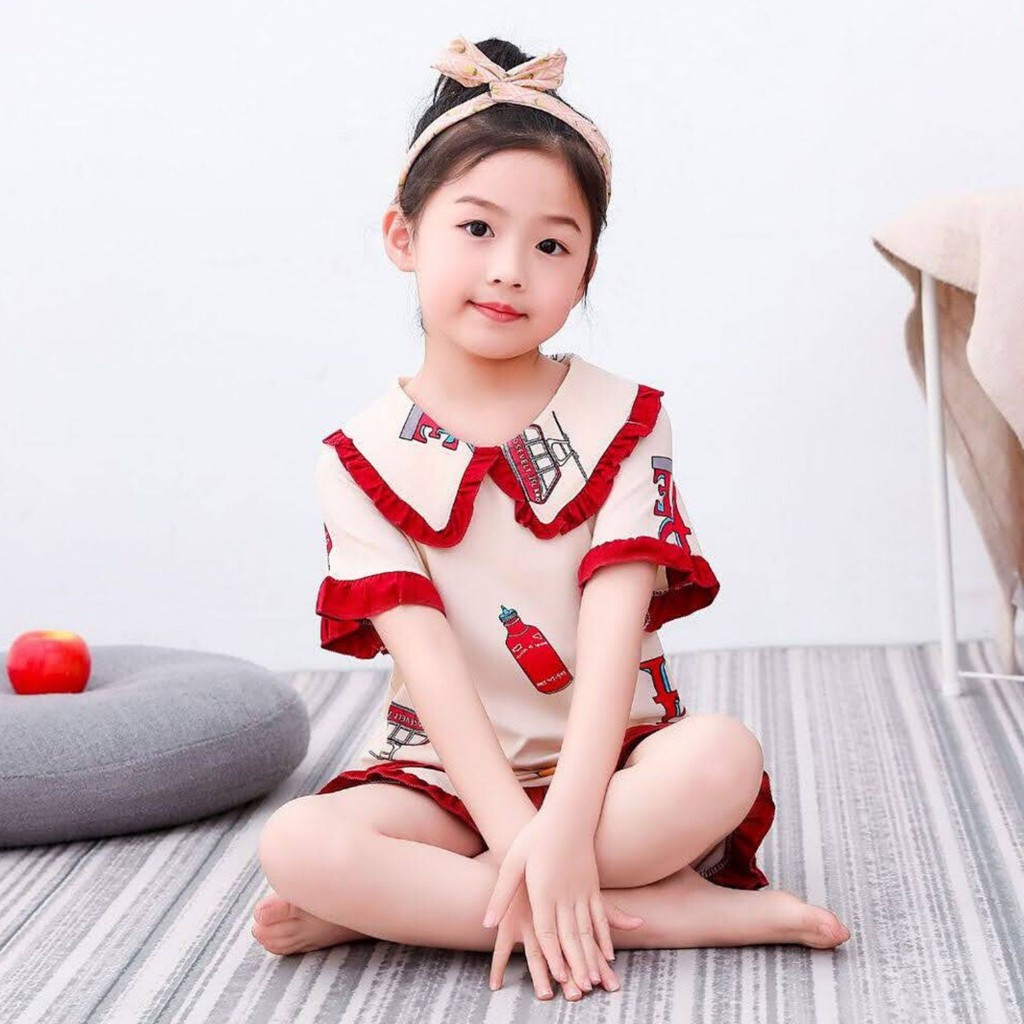 Đồ bộ hoạt hình dễ thương cho Bé Gái - Cotton mềm mại và thoải mái dạo phố mặc nhà