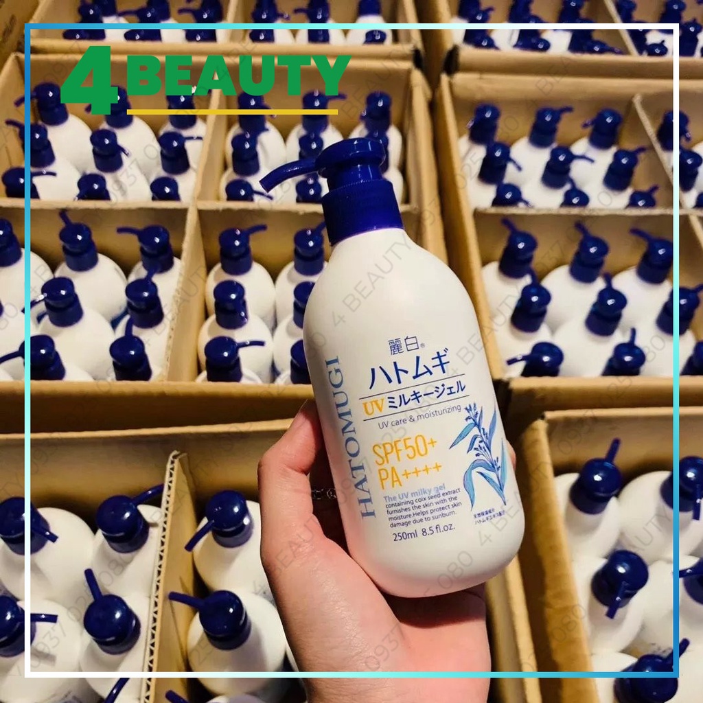 Gel Dưỡng Thể Chống Nắng Hatomugi - 250ml UV Care &amp; Moisturizing  SPF31 PA+++ / SPF50 PA++++