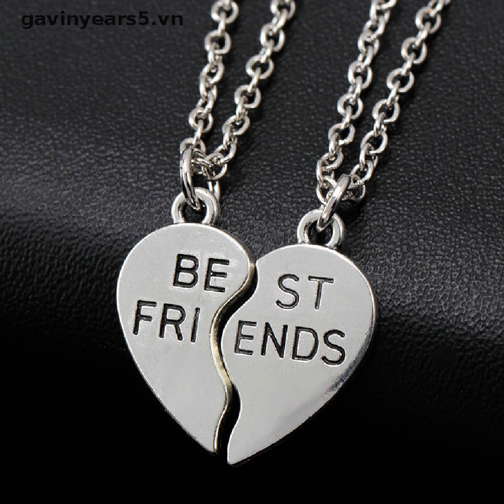 Dây chuyền tình bạn mặt trái tim ghép khắc chữ best friend