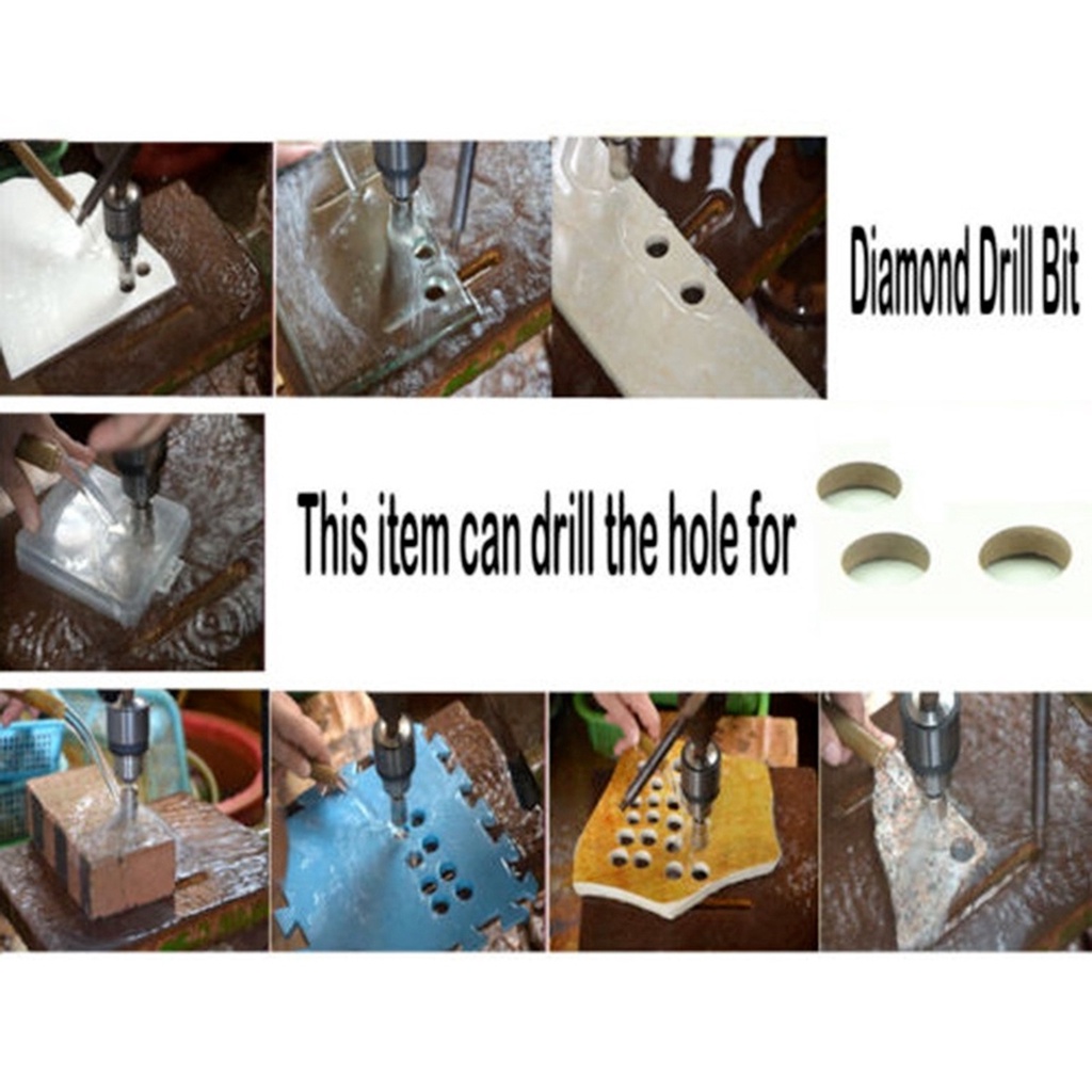 Bộ 10 Mũi Khoan Kim Cương 3-50mm Dùng Khoan Kính Gạch Men/ Đá Hoa Cương Chuyên Dụng