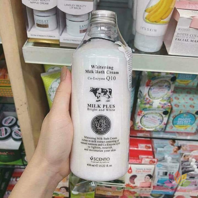 Sữa tắm trắŉg Scentio Milk Plus Bright &amp; White Shower Cream 450 ml (Thailand)