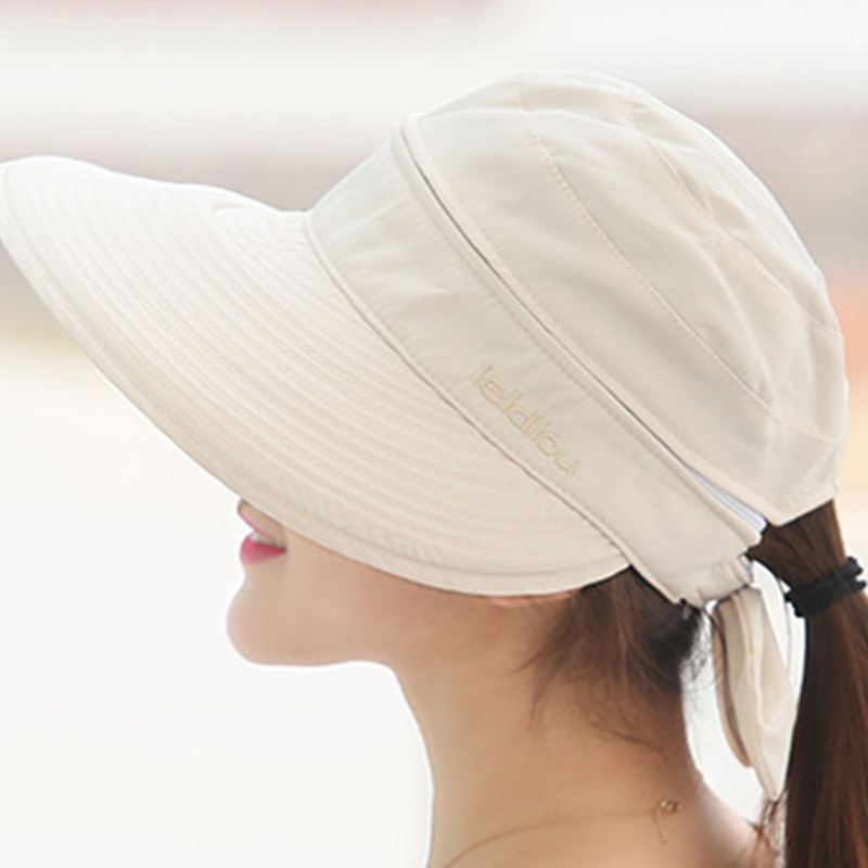 Nón Vải Dệt Màu Trơn Chống Tia UV Mùa Hè Có Thể Biến Đổi Cho Nữ