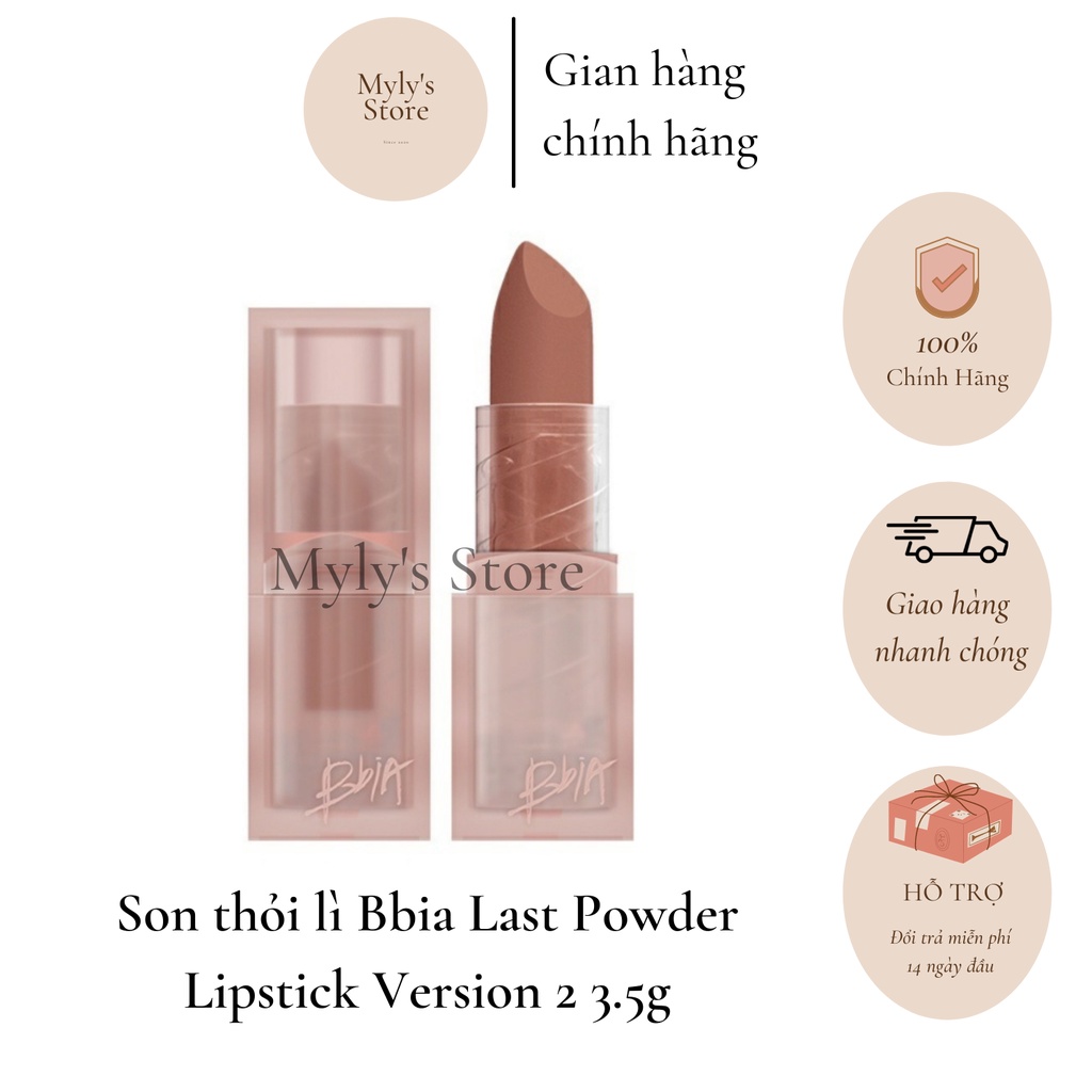 Son thỏi lì Bbia Last Powder Lipstick Version 2 (6 màu) 3.5g - mylysstoredn