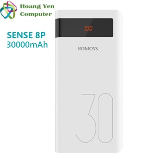 Sạc Dự Phòng Romoss Sense 8P 30000mah Màn Hình Led 3 cổng sạc vào - BH 1 năm - Hoàng Yến Computer